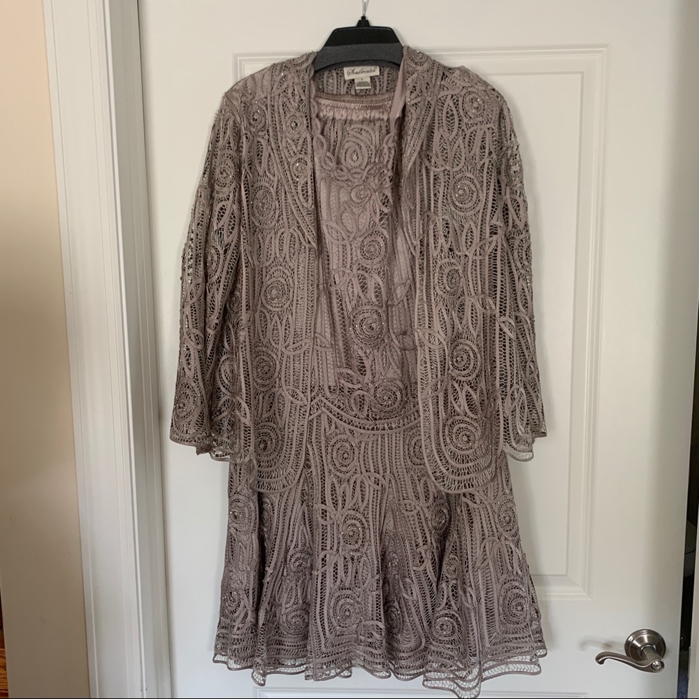 Soulmates 3 piece silk lace mother of bride dress